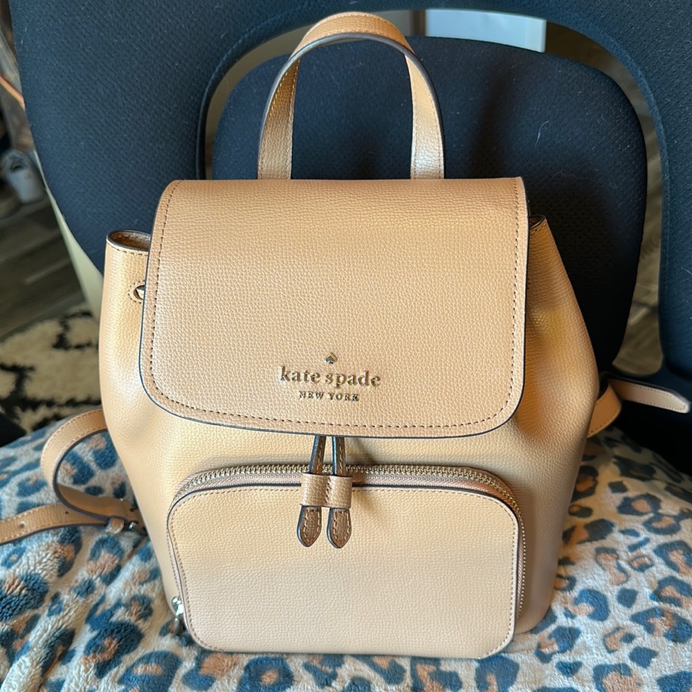 All Leather Tan Kate Spade purse/backpack, used once-looks brand new